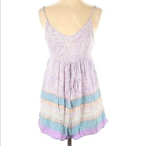 Purple, green, blue patterned XS romper from Tobi